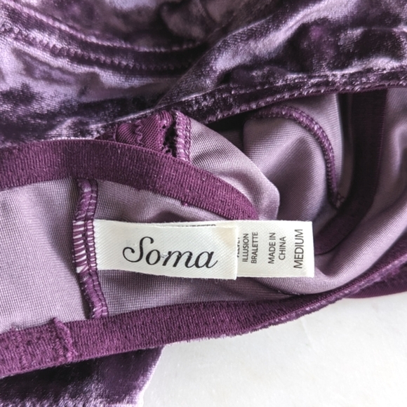 NWT Soma Women's Size M Purple Velvet Illusion Bralette - Picture 11 of 13